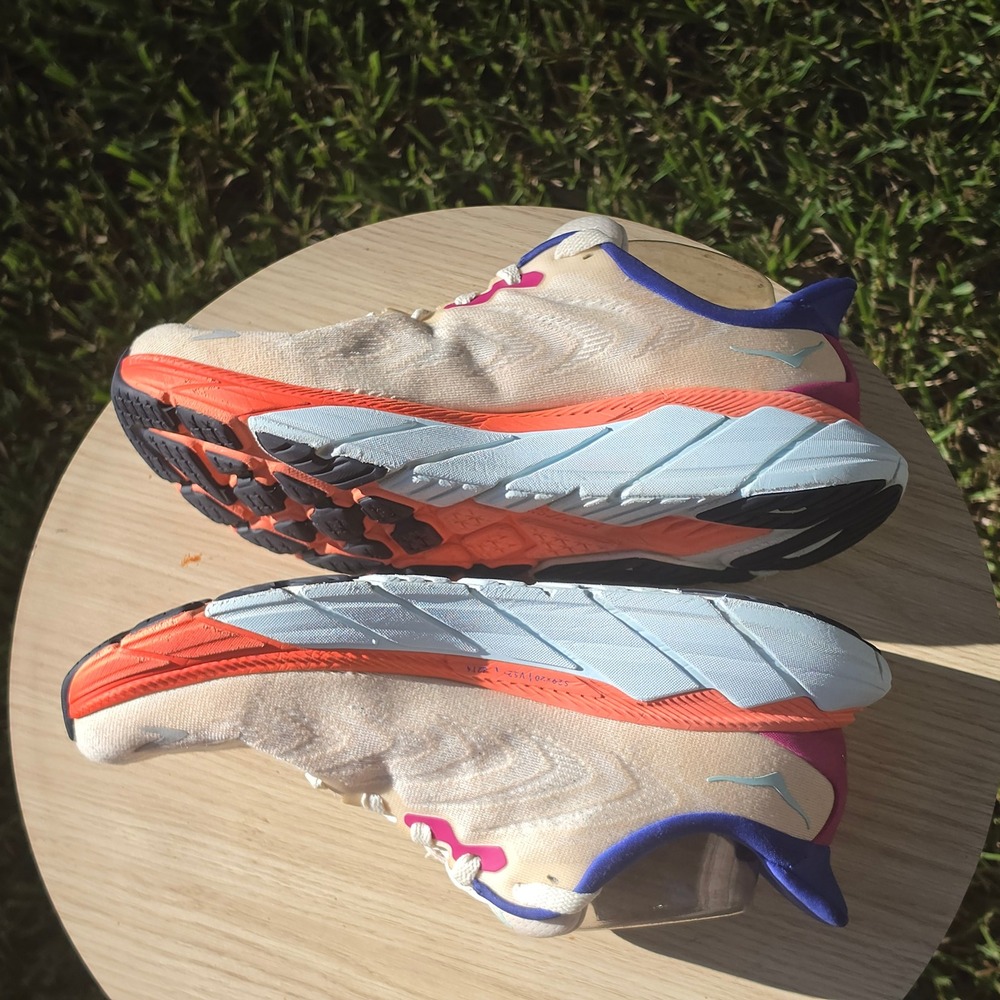 Hoka Arahi 6 Running Shoes Peach Orange Blue Stability Sneakers Womens 11B - Picture 6 of 10